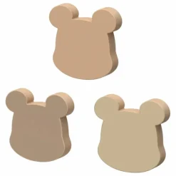 Patères Ours - Set de 3 | Marron