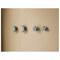Patères Stars & Moons - Lot de 4 | Bleu