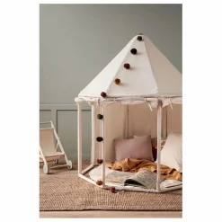 Pavillon en toile de coton et bois | Blanc cassé