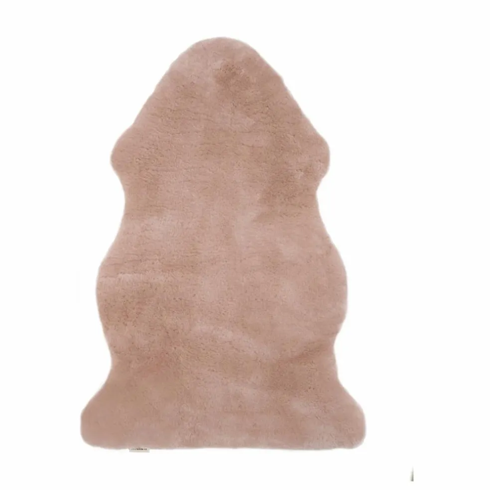 Peau de mouton poil court - 98x62 cm | Rose