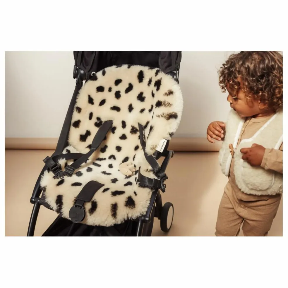 Peau de mouton pour poussette et couffin - 68x44 cm | Léopard