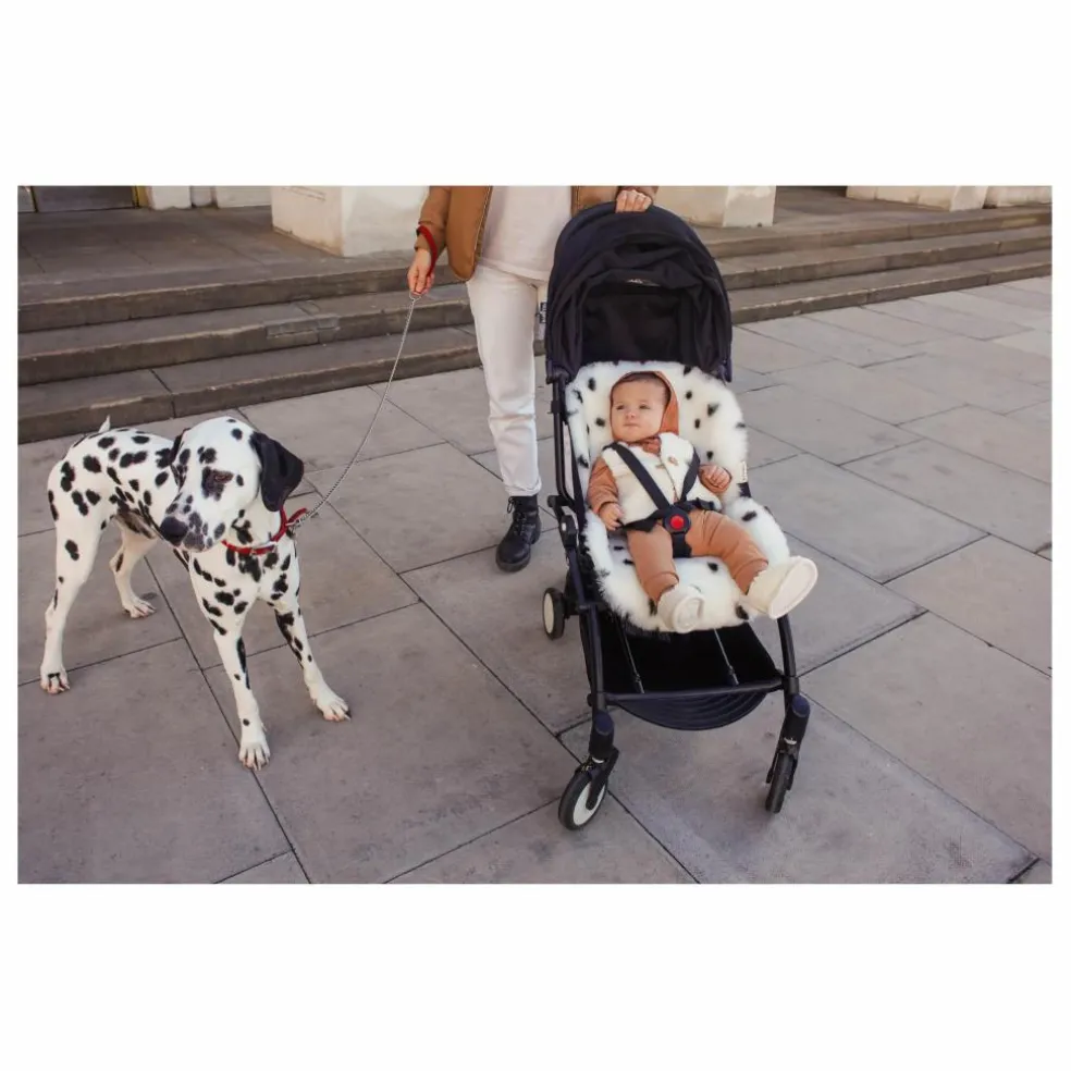 Peau de mouton pour poussette et couffin - 68x44 cm | Dalmatian