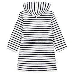 Peignoir Eponge Rayé | Bleu marine