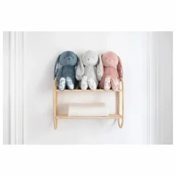 Peluche Augustin le lapin Toile de Jouy | Rose pêche
