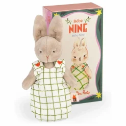 Peluche Bébé Nine la Lapine avec sa boîte | Sable