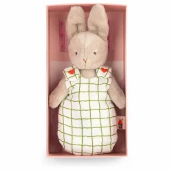 Peluche Bébé Nine la Lapine avec sa boîte | Sable