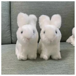 Peluche Lapin Léon 15 cm | Blanc