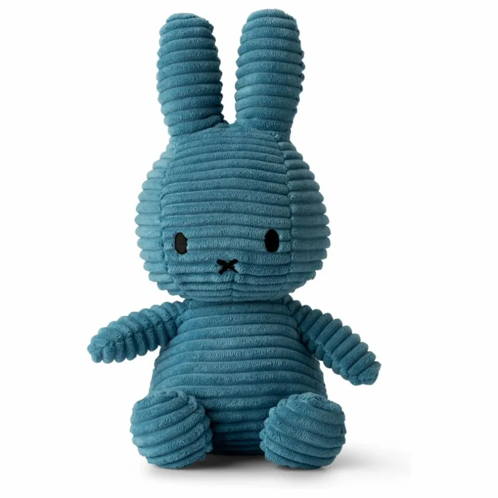 Peluche Miffy en velours côtelé | Bleu pétrole