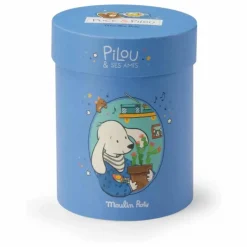 Peluche Pilou et sa boîte