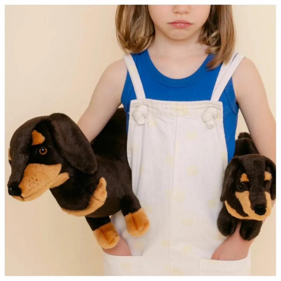 Peluche Teckel Eugène 40 cm | Noir
