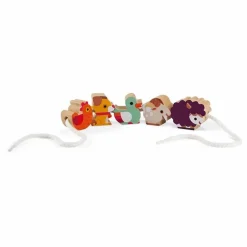 Perles à enfiler en bois Ferme - Set de 11