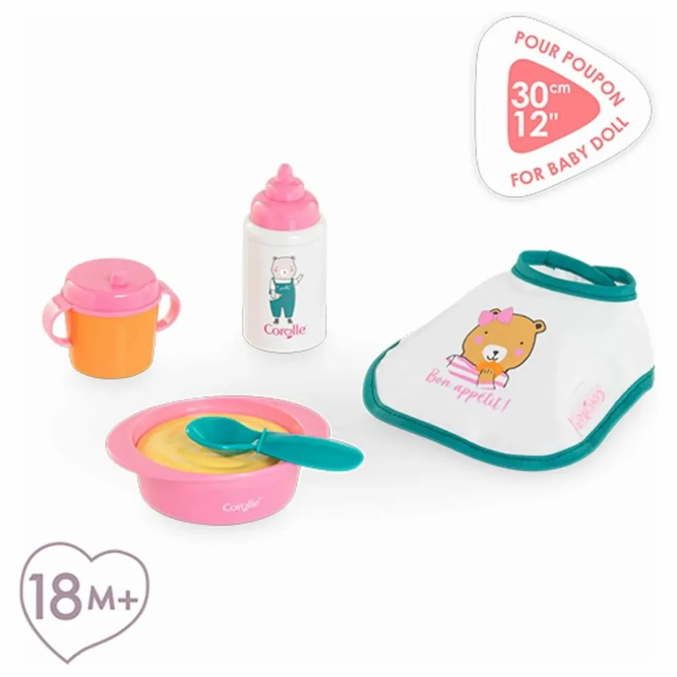 Petit Coffret Repas pour poupon 30 cm | Rose
