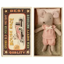 Petite sœur souris dans sa boîte d'allumettes