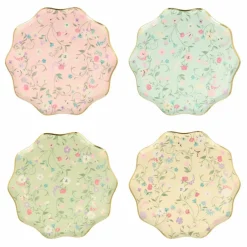 Petites assiettes en carton florales Ladurée - Set de 8