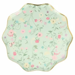 Petites assiettes en carton florales Ladurée - Set de 8