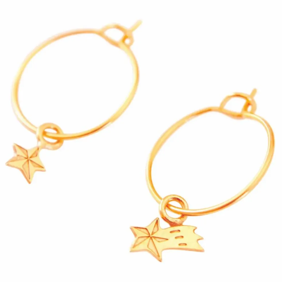Petites Créoles Asymétriques Etoile Filante | Doré