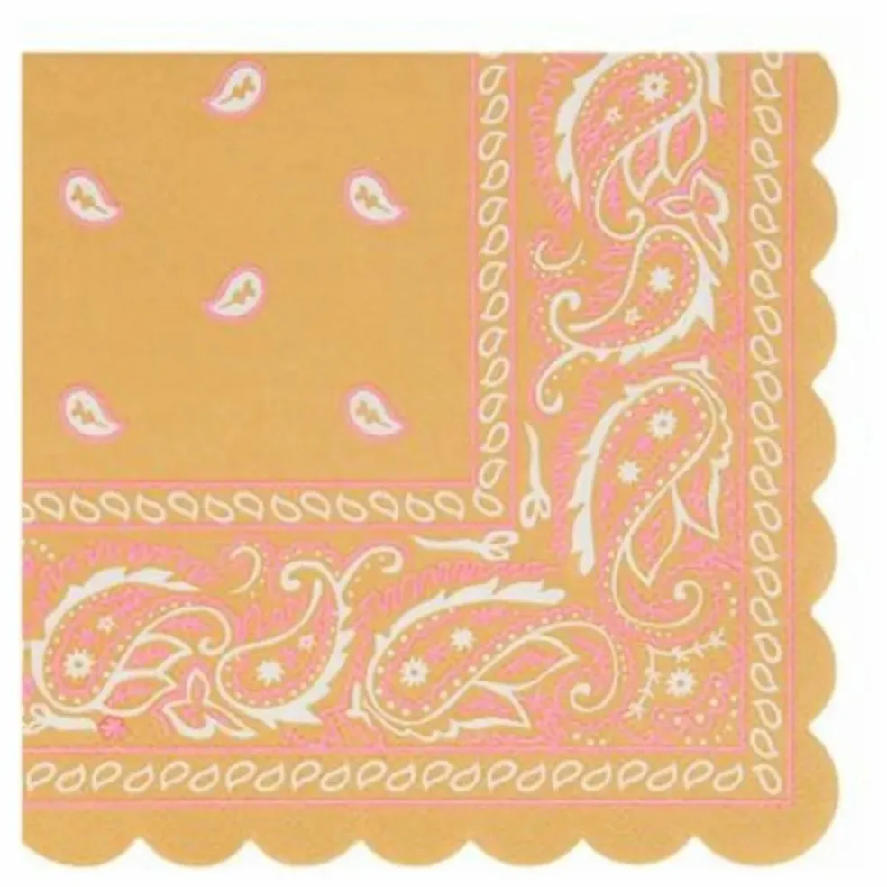 Petites serviettes en papier Western - Set de 16