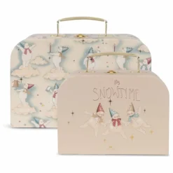 Petites valises en carton Let it snow - Set de 2 | Beige