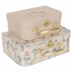 Petites valises en carton Let it snow - Set de 2 | Beige