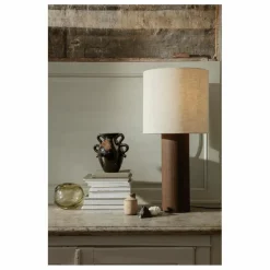 Pied de lampe Post en bois FSC | Chêne fumé