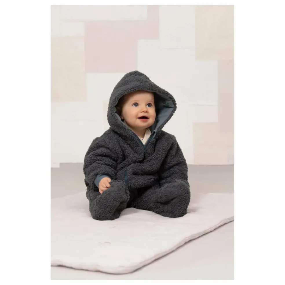 Pilote Façon Sherpa Pacha Trèfles Coton Bio | Bleu gris
