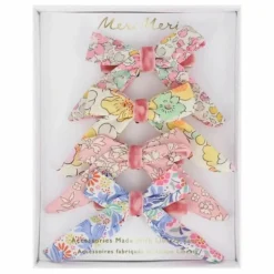 Pinces à cheveux nœuds fleuris - Set de 6
