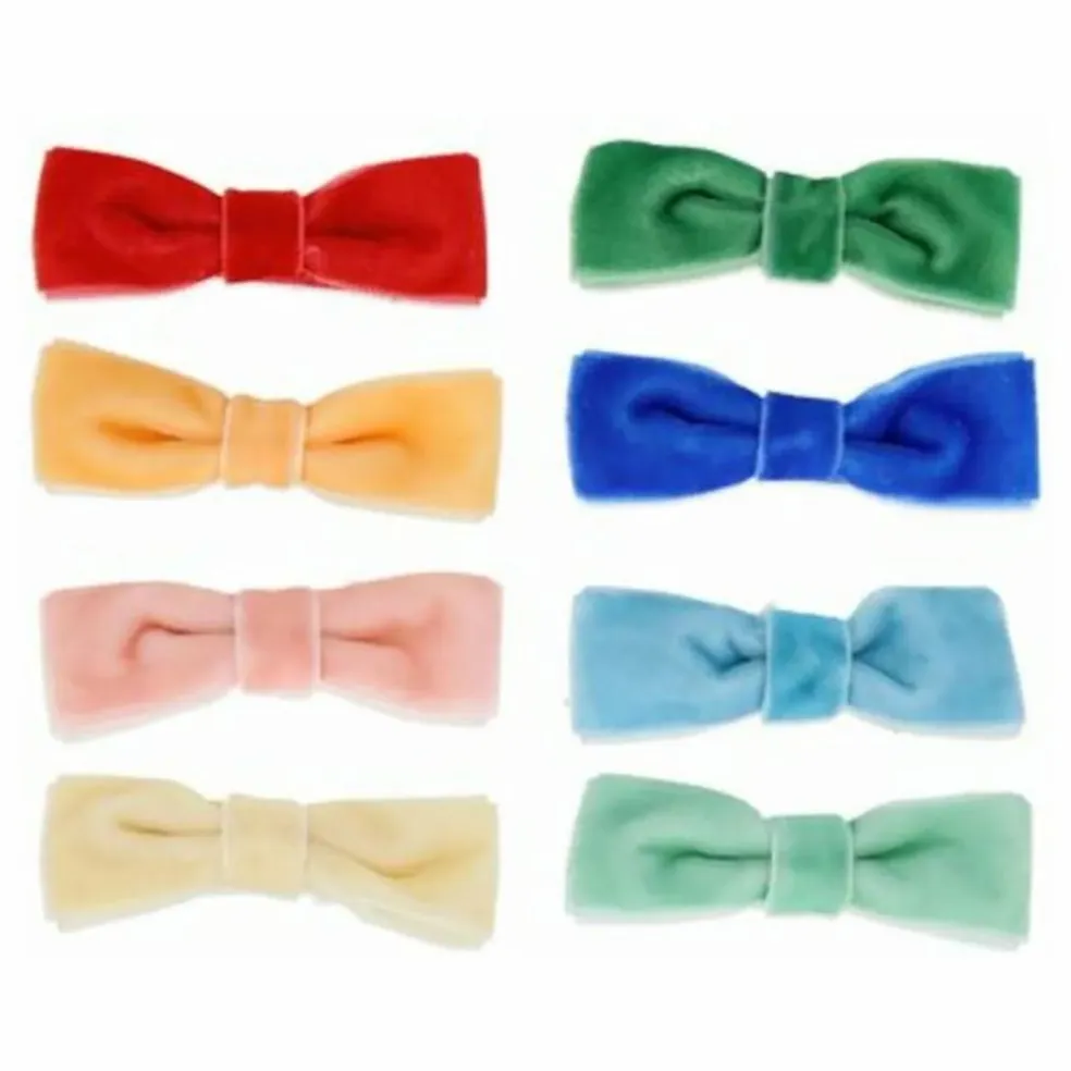 Pinces à cheveux nœuds velours - Set de 8