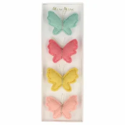 Pinces à cheveux Papillon en feutrine - Set de 4