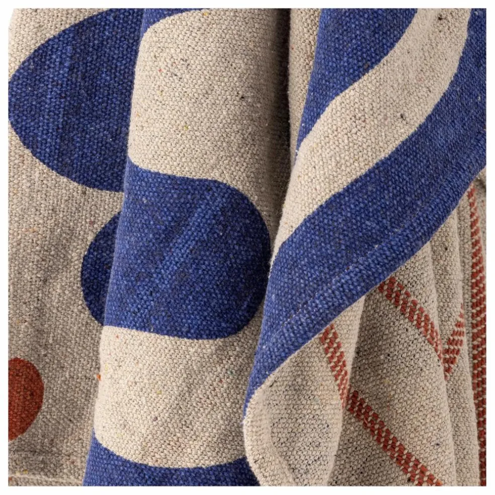 Plaid en coton recyclé Eviaya | Bleu