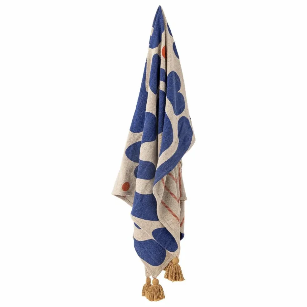 Plaid en coton recyclé Eviaya | Bleu