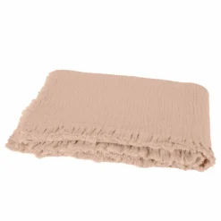 Plaid en gaze de coton Vanly | Beige rosé