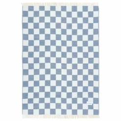 Plaid en laine Damier | Bleu