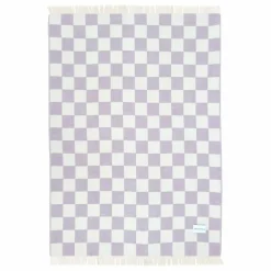 Plaid en laine Damier | Lilas