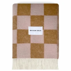 Plaid en laine Damier | Terracotta