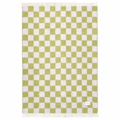 Plaid en laine Damier | Vert anis