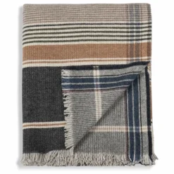 Plaid en laine et cachemire Arya Gris