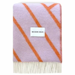 Plaid en laine Lines | Lilas