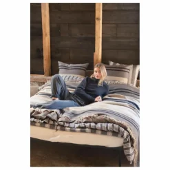 Plaid en lin Black House Stripe | Charbon