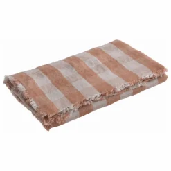 Plaid en lin lavé Vichy Cottage | Terracotta