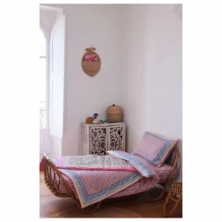 Plaid Enoha en coton bio | Rose