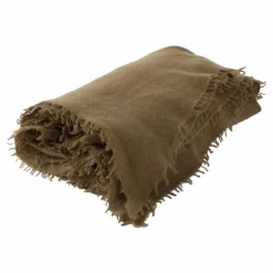 Plaid frangé en cachemire | Bronze