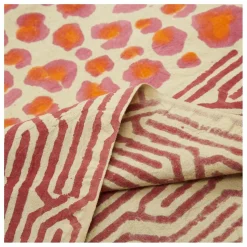 Plaid Léopard rose et totebag en coton | Rose