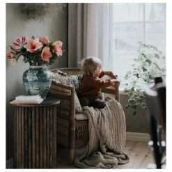 Plaid Mellow en lin et coton | Ecru