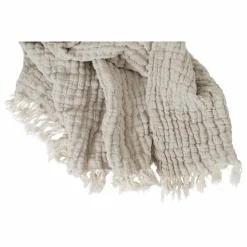 Plaid Mellow en lin et coton | Ecru