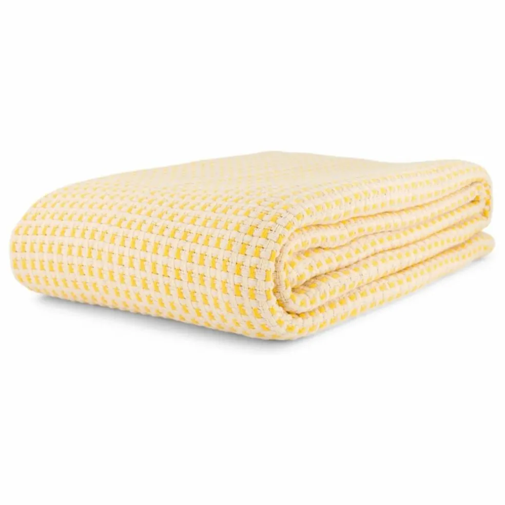 Plaid Miuccia en jacquard de coton | Jaune citron