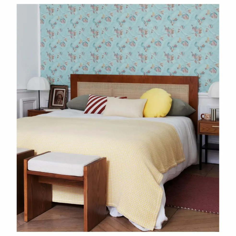 Plaid Miuccia en jacquard de coton | Jaune citron