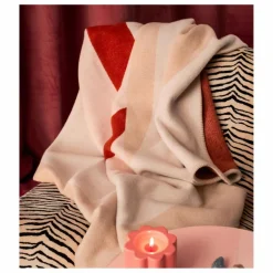 Plaid Roma en laine | Rose