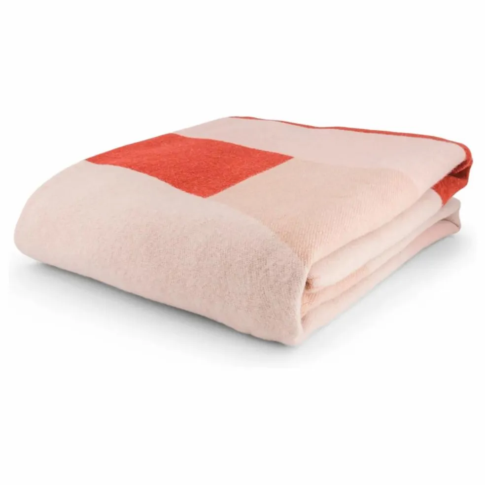 Plaid Roma en laine | Rose