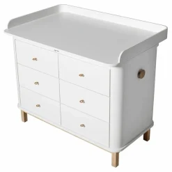 Plan à langer grand pour commode 6 tiroirs | Blanc
