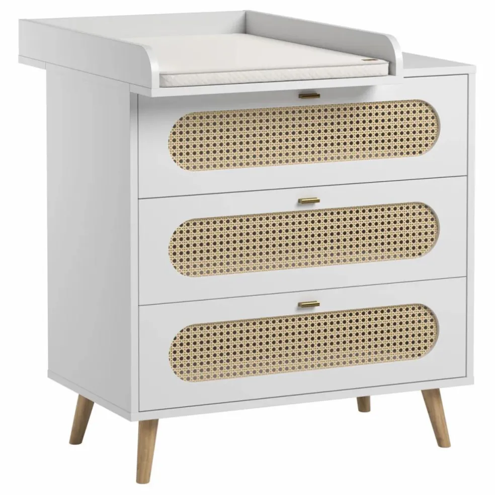 Plan à langer pour commode Canne | Blanc